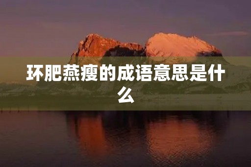 环肥燕瘦的成语意思是什么