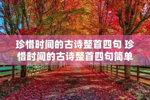 珍惜时间的古诗整首四句 珍惜时间的古诗整首四句简单 珍惜时间的古诗整首四句 珍惜时间的古诗整首四句简单