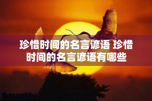 珍惜时间的名言谚语 珍惜时间的名言谚语有哪些 珍惜时间的名言谚语 珍惜时间的名言谚语有哪些