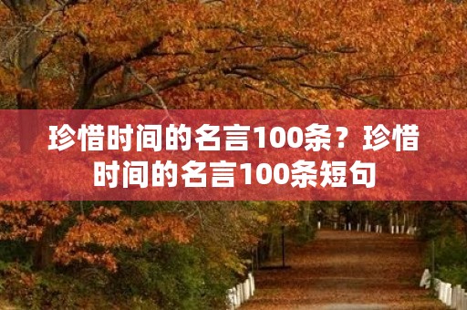 珍惜时间的名言100条？珍惜时间的名言100条短句