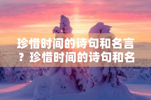 珍惜时间的诗句和名言？珍惜时间的诗句和名言有哪些