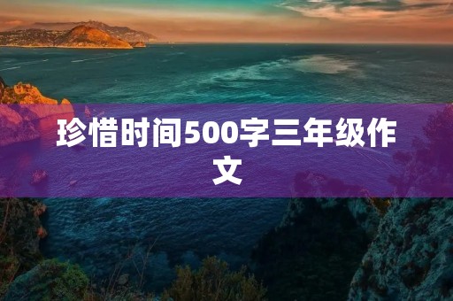 珍惜时间500字三年级作文