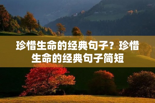 珍惜生命的经典句子?珍惜生命的经典句子简短 珍惜生命的经典句子?珍惜生命的经典句子简短