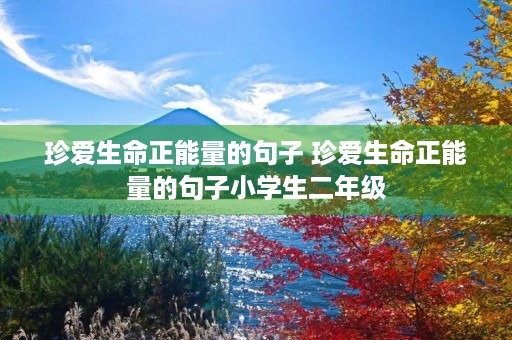 珍爱生命正能量的句子 珍爱生命正能量的句子小学生二年级