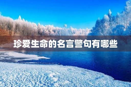 珍爱生命的名言警句有哪些(珍爱生命名言警句摘抄大全)