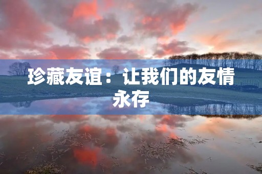 珍藏友谊：让我们的友情永存