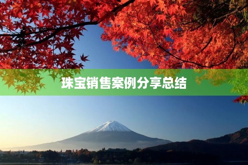 珠宝销售案例分享总结