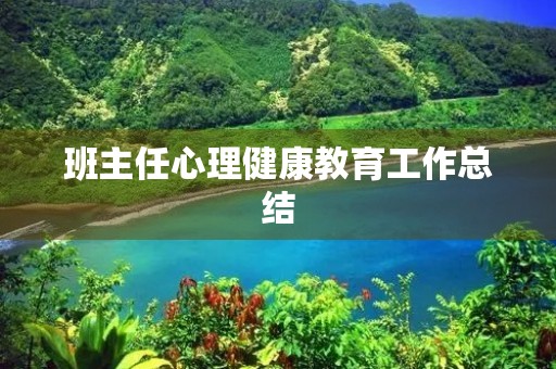 班主任心理健康教育工作总结