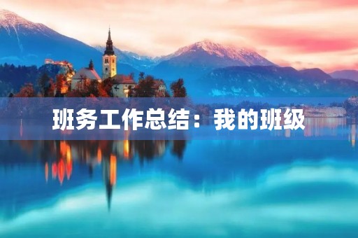 班务工作总结：我的班级，我的成长