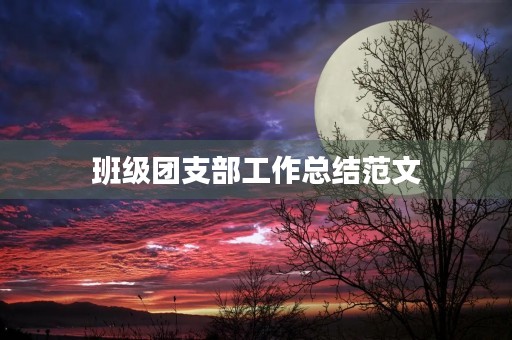 班级团支部工作总结范文