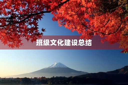 班级文化建设总结 班级文化建设总结