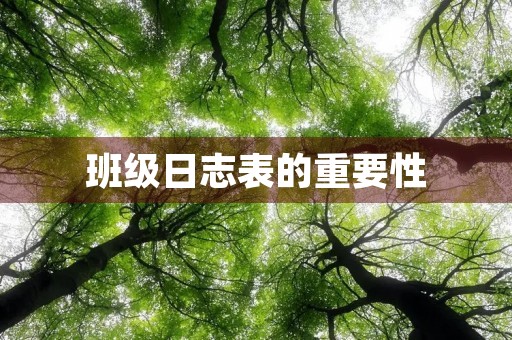 班级日志表的重要性