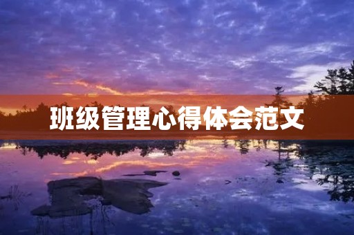 班级管理心得体会范文