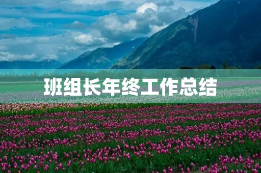 班组长年终工作总结