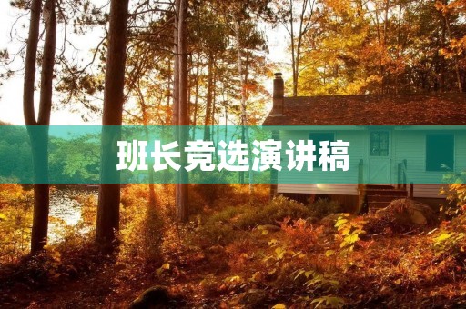 班长竞选演讲稿 班长竞选演讲稿