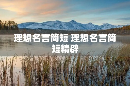 理想名言简短 理想名言简短精辟
