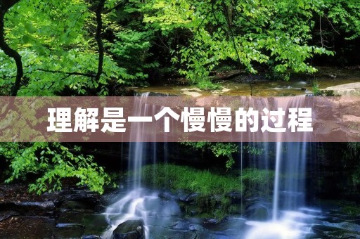 理解是一个慢慢的过程，需要耐心和时间
