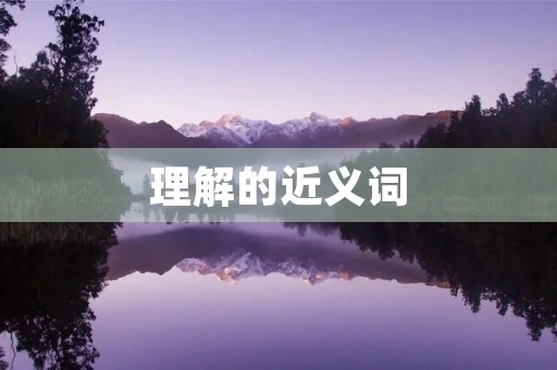 理解的近义词(理解的近义词)