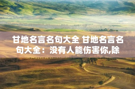 甘地名言名句大全 甘地名言名句大全：没有人能伤害你,除非