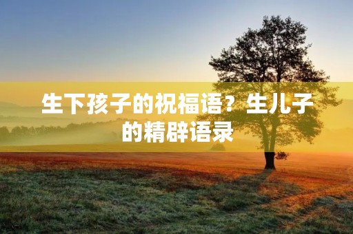 生下孩子的祝福语？生儿子的精辟语录