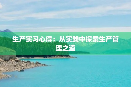 生产实习心得:从实践中探索生产管理之道