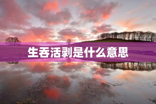 生吞活剥是什么意思 生吞活剥是什么意思