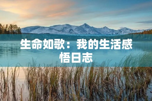 生命如歌:我的生活感悟日志 生命如歌:我的生活感悟日志