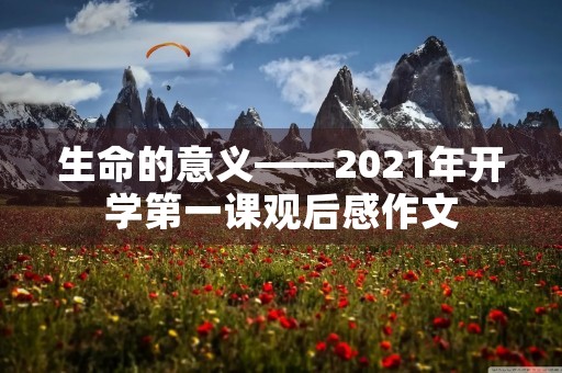 生命的意义——2021年开学第一课观后感作文 生命的意义——2021年开学第一课观后感作文