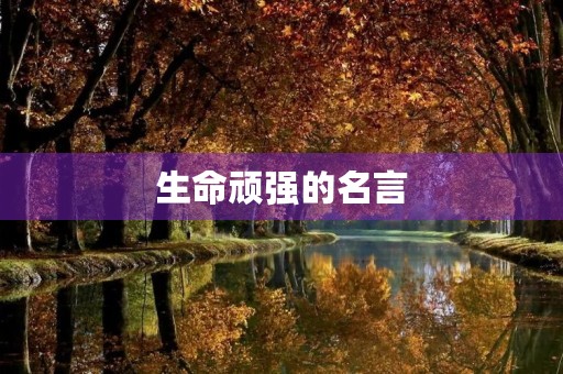 生命顽强的名言(生命顽强的名言有哪些)