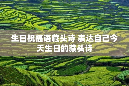 生日祝福语藏头诗 表达自己今天生日的藏头诗