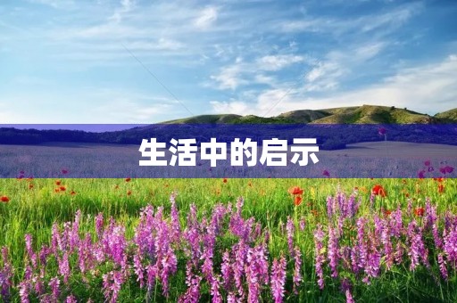 生活中的启示
