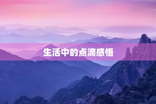 生活中的点滴感悟