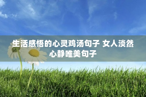生活感悟的心灵鸡汤句子 女人淡然心静唯美句子 生活感悟的心灵鸡汤句子 女人淡然心静唯美句子
