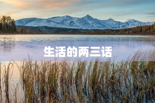 生活的两三话