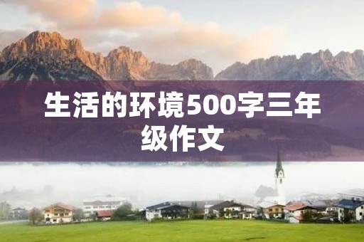 生活的环境500字三年级作文