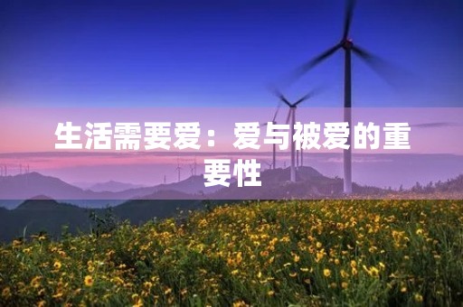 生活需要爱：爱与被爱的重要性