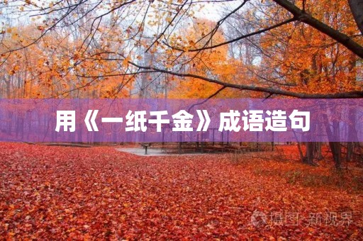 用《一纸千金》成语造句