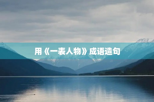 用《一表人物》成语造句