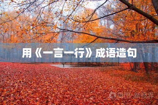 用《一言一行》成语造句