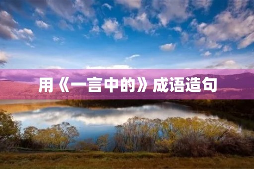 用《一言中的》成语造句