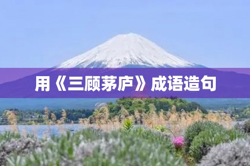 用《三顾茅庐》成语造句