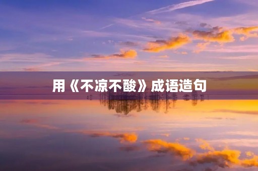 用《不凉不酸》成语造句 用《不凉不酸》成语造句