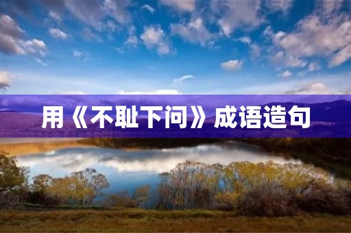 用《不耻下问》成语造句 用《不耻下问》成语造句