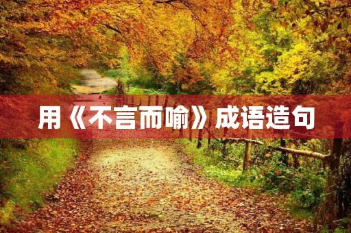 用《不言而喻》成语造句