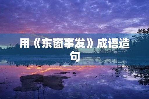 用《东窗事发》成语造句