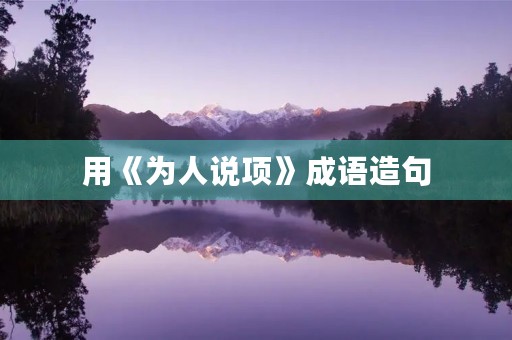 用《为人说项》成语造句