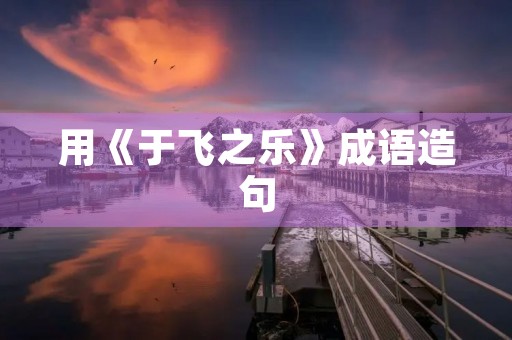 用《于飞之乐》成语造句