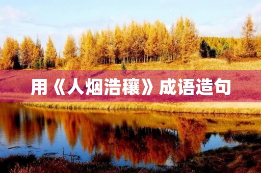 用《人烟浩穰》成语造句 用《人烟浩穰》成语造句