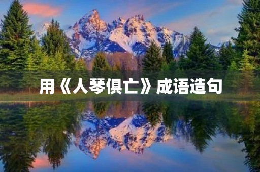 用《人琴俱亡》成语造句 用《人琴俱亡》成语造句