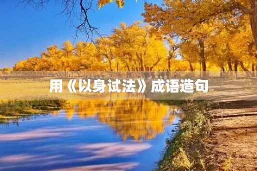 用《以身试法》成语造句 用《以身试法》成语造句
